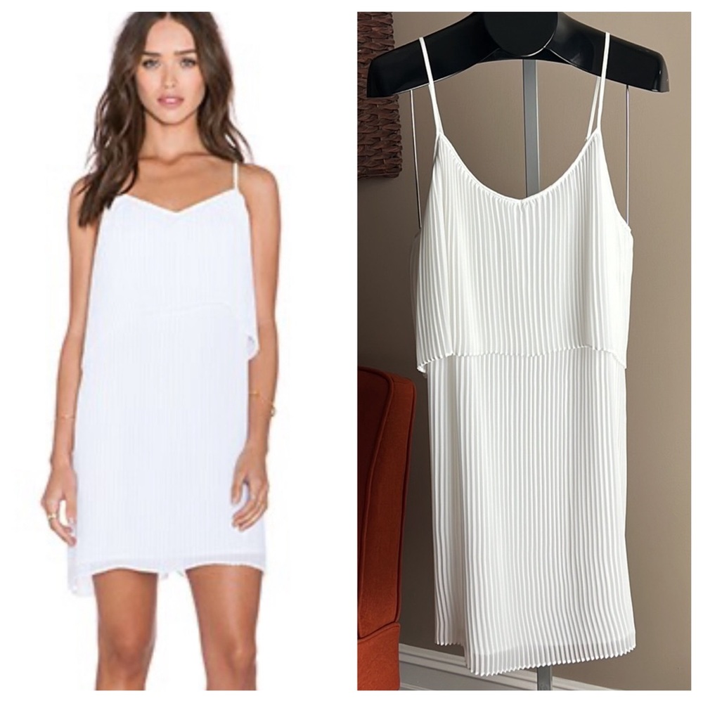 BCBGENERATION Overlay Mini Dress in Optic White